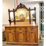 A Victorian mahogany mirror back sideboard