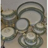 A Staffordshire Gloria pattern part dinner service, comprising of tureens and covers, dinner plates,