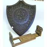 A early 20th century carved shield,