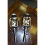 A pair of 19th century coach lamps