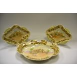 A set of 3 Local interest Royal Doulton serving dishes; The Peacock Rowsley x 2;