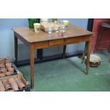 A French walnut kitchen table,