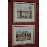 A pair of Old Smithy Portfolio collection prints,Italian garden scenes, framed.