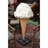 A shop display large ice cream cone. 131cm high.