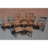 A set of ten George III mahogany dining chairs including two carvers,
