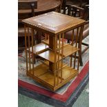 A yew revolving bookcase