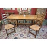 An oak Rupert Griffith refectory table,