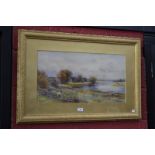 Frank Gresley (1855 - 1936) The River Trent at Swarkestone signed, watercolour,