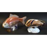 Royal Crown Derby model of a Golden Carp, first quality; another, Sweet Lips,