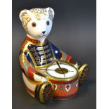 A Royal Crown Derby paperweight, Drummer Bear, limited edition 217/1500, boxed, certificate.