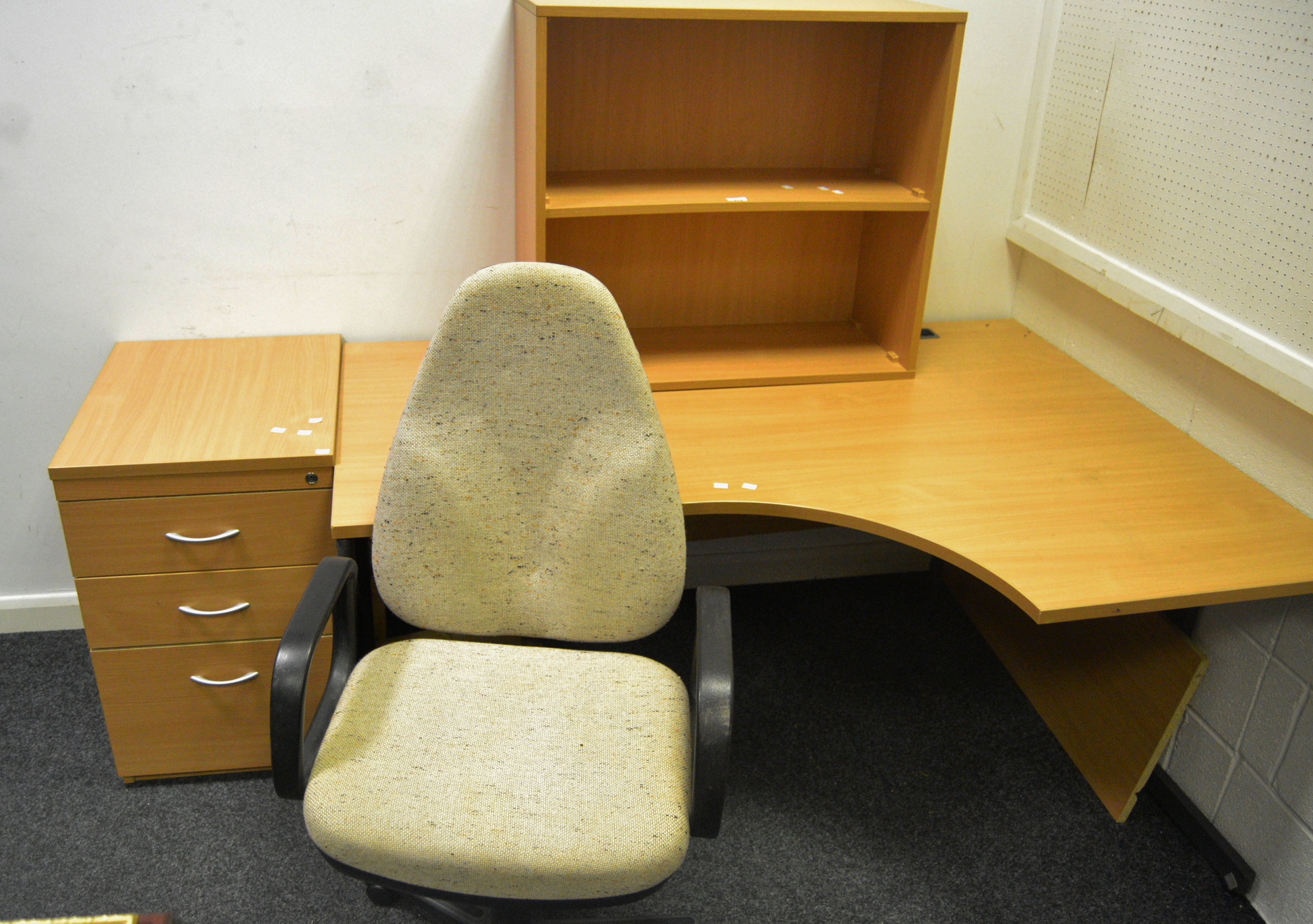 Office Furniture - a contemporary corner desk; filing cabinet;
