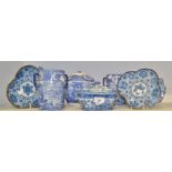 Blue and White Ceramics - a Willow pattern terrene and cover,