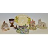 Decorative Ceramics - Clarice Cliff oval plate, My Garden; Lilliput Lane, Beacon Heights,