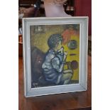 Ron *** (20th century) Young Child and Goldfish Bowl, Madonna and Child to verso signed,