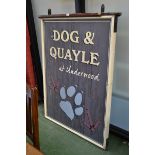 Breweriana - a large pub sign, The Dog and Quayle,