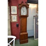 An oak and mahogany 30 hour longcase clock by Smith, Tipton, swan neck pediment,