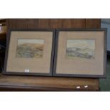 English School (early 20th century) A pair, On the Dart watercolours,