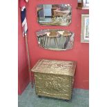 A large brass mounted log/coal box,