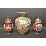 An Oriental vase in the Famille Rose style;
