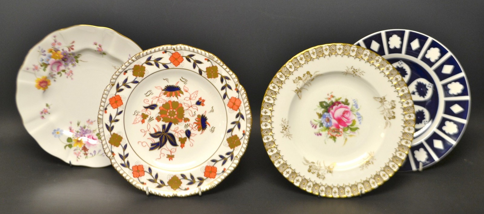A Royal Crown Derby Heraldic border Posies 27cm plate, painted by F.
