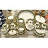 A Royal Doulton Vanborough eight-setting dinner and coffee service, comprising an oval meat plate,