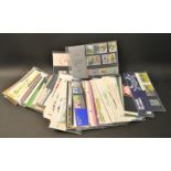 GPO mint commemorative stamps collectors' packs, approx 70 covering the years 1877-1986,