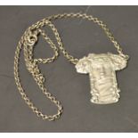 An Art Nouveau pendant on silver neckchain