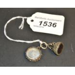 A Victorian stone set seal fob;