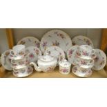 A Royal Crown Derby Posies pattern tea service, comprising 27cm plate, 21cm plates, 16cm plates,