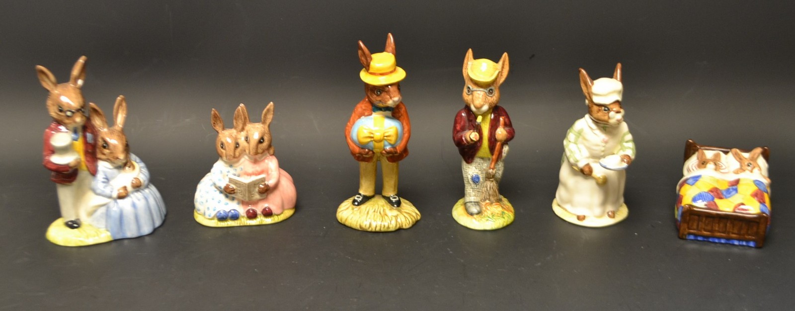 A Royal Doulton Bunnykins Story Time, boxed; others, Mr Bunnykins; Cook; Father,