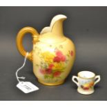 A Royal Worcester blush ivory jug 1084;