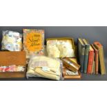 Box containing a collection of stamps: two spring bound albums with post ww2 world stamps,