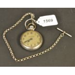 A pocket watch, on silver Albert,