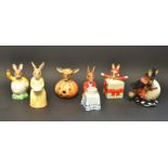 A Royal Doulton Bunnykins Halloween, boxed; Trick or Treat, 60th Anniversary, Christmas Surprise,