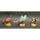 A Royal Worcester model of a Kingfisher, 3235; a Royal Worcester model of a Great Tit,