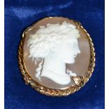 A Victorian gold mounted finely carved cameo brooch