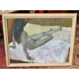 English School (20th century) Female Nude oil on paper,