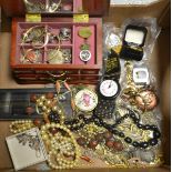 Costume Jewellery and Watches - chains, various, including yellow and white metals; beads,