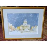 Franco Stanardlovsky Town Square watercolour, signed on mount,