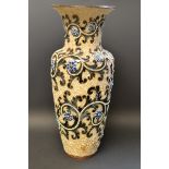 A Doulton Lambeth vase, decorated with forget-me-knots and swirls, impressed marks,