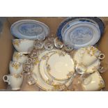 Ceramics & Glass- A Crownford pottery Art Deco six setting tea service;
