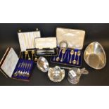 A set of six silver gilt anointing spoons, Birmingham 1951,