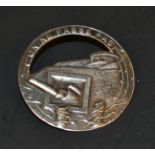 A French silver coastal defence badge,