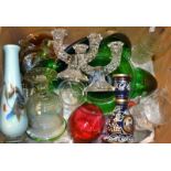 Glass - assorted, vases,