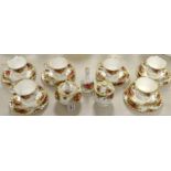 A Royal Albert Old Country Roses tea set for six, comprising side plates, cups and saucers,