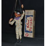SM Harlequin - very rare, Pelham Puppets SM Range, round wooden head with painted features,
