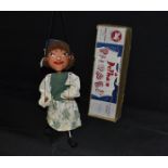 SM Russian Woman - very rare, Pelham Puppets SM Range, round wooden head, painted features,