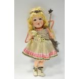 An Armand & Maseille bisque head and painted bent limbed composition bodied doll,