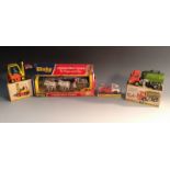 Dinky Toys 451 Johnston Road Sweeper, red cab, green body, chrome hubs and accessories,