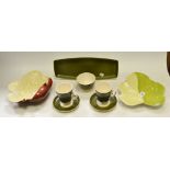 Carlton Ware - a Carlton Ware sandwich tray, sugar bowl,